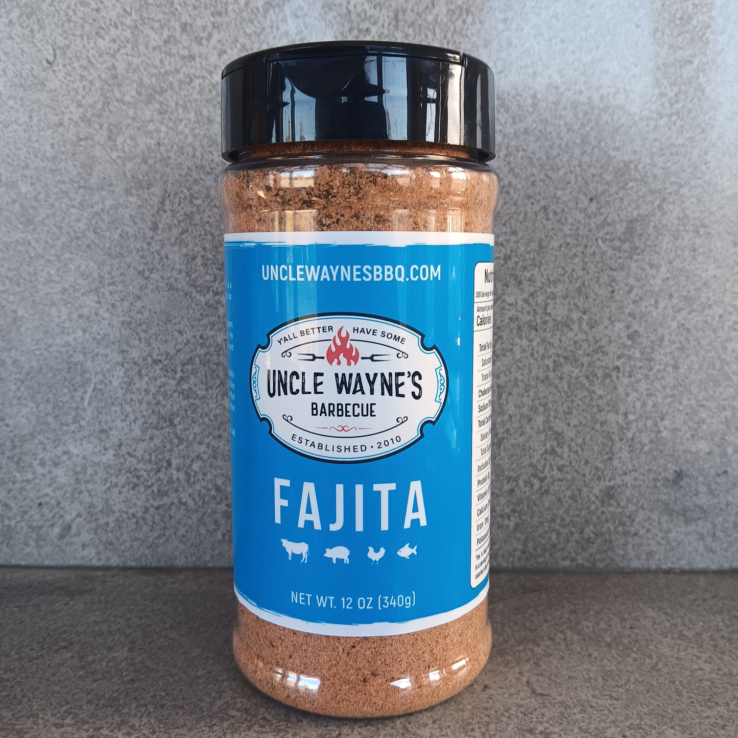 UNCLE WAYNE'S FAJITA SEASONING (1- 12oz bottle)