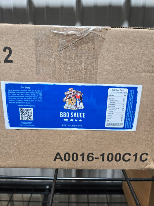 RIBEYE WRANGLERS ONE CASE OF BBQ SAUCE